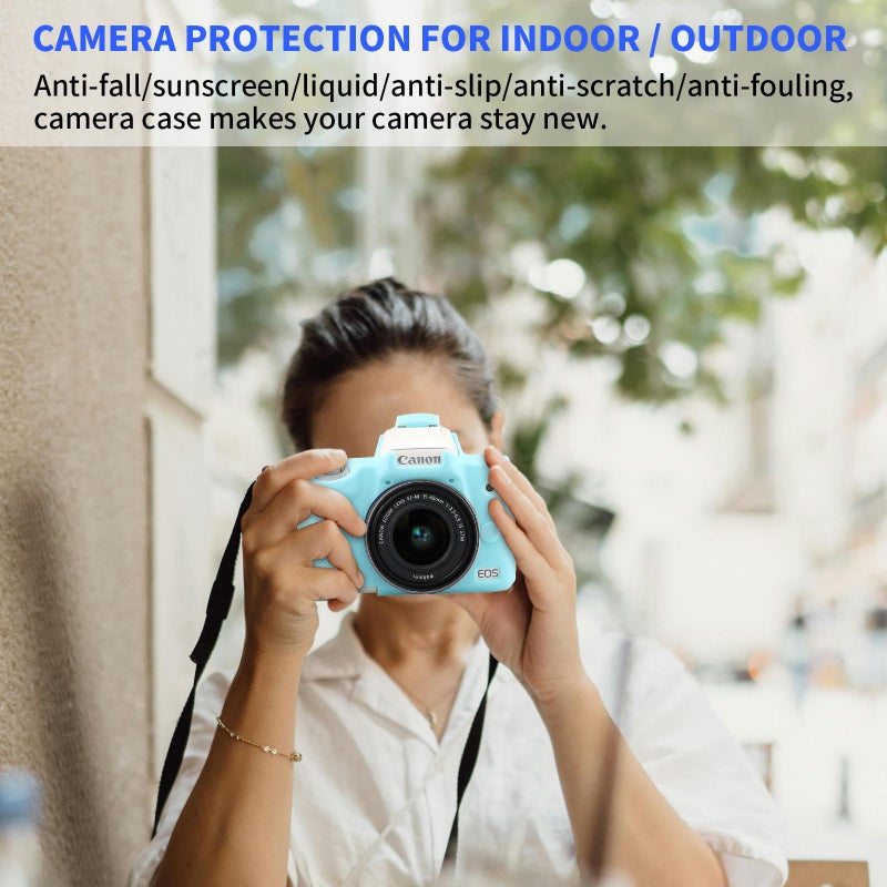 Easy Hood Camera Case for Canon EOS M50/M50 Mark II Digital Camera, Anti-Scratch Soft Silicone Case Cover Housing Protective Cover Protector Camera Body Skin Case (Blue) - Image 5